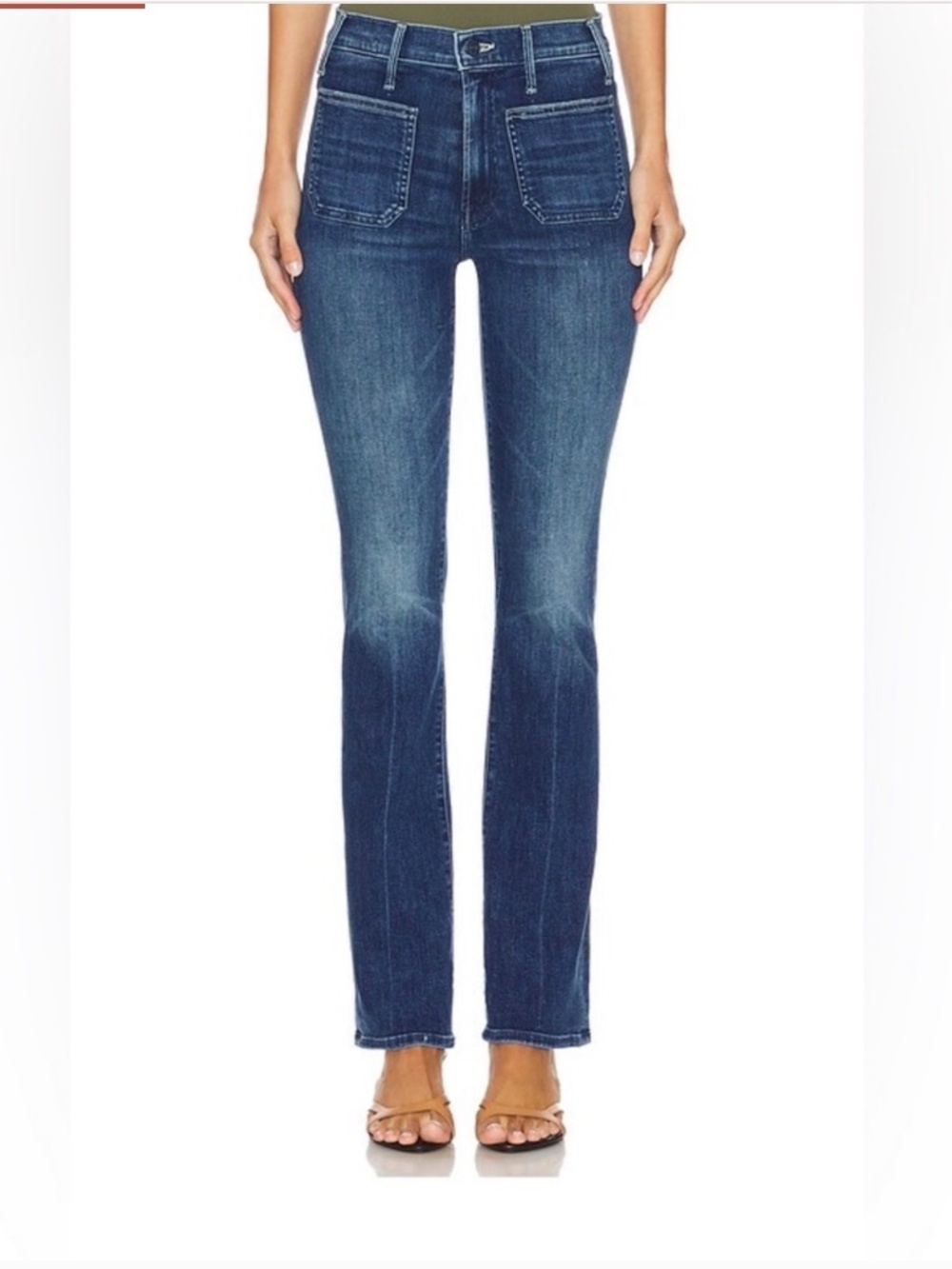 MOTHER Patch Pocket Insider Sneak Jeans Caving In Flared Size 25